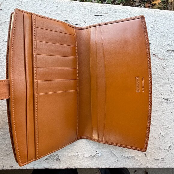 COACH Vintage 90s Madison Italy Mandarin Kisslock Coin Continental Wallet Clutch - Picture 4 of 8